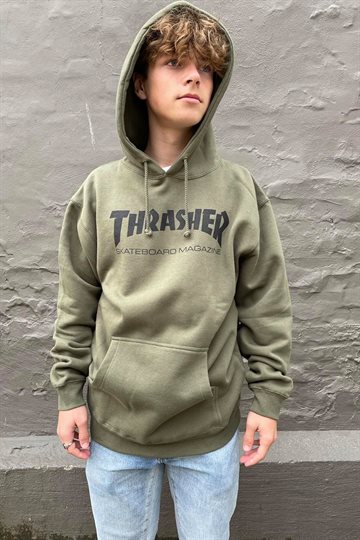 Thrasher Hoodie - Skate Mag - Army Green